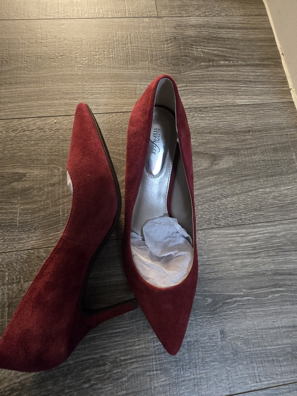 Alfani Wine Red Suede Pointed-Toe Pumps